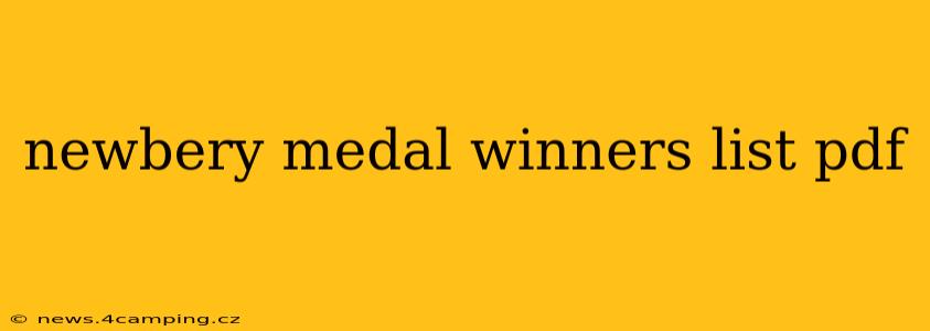 newbery medal winners list pdf