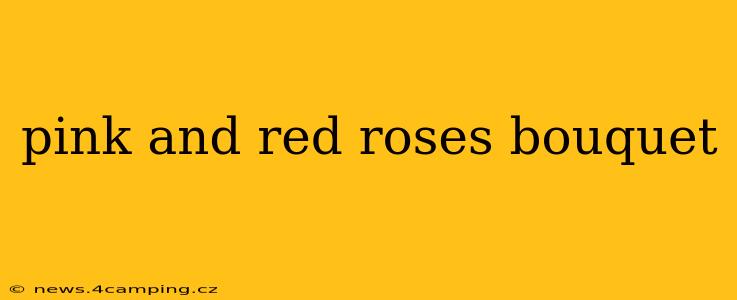 pink and red roses bouquet