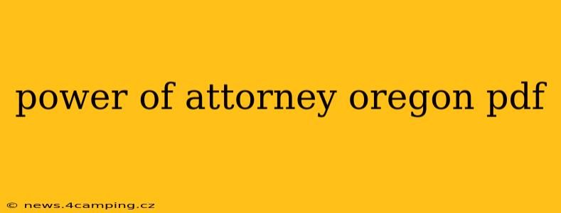power of attorney oregon pdf