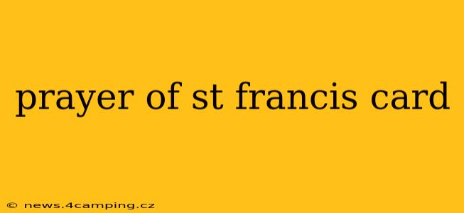 prayer of st francis card