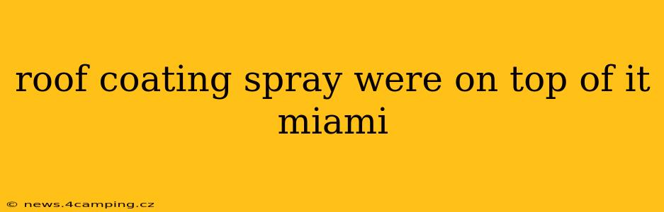 roof coating spray were on top of it miami
