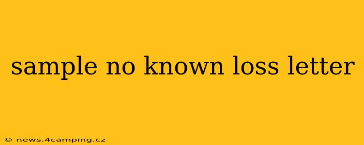 sample no known loss letter