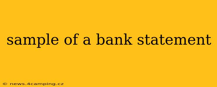 sample of a bank statement