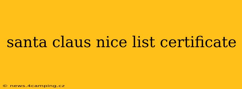 santa claus nice list certificate