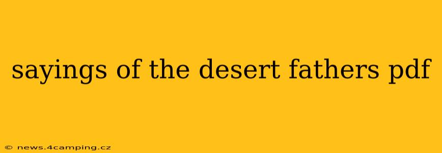 sayings of the desert fathers pdf