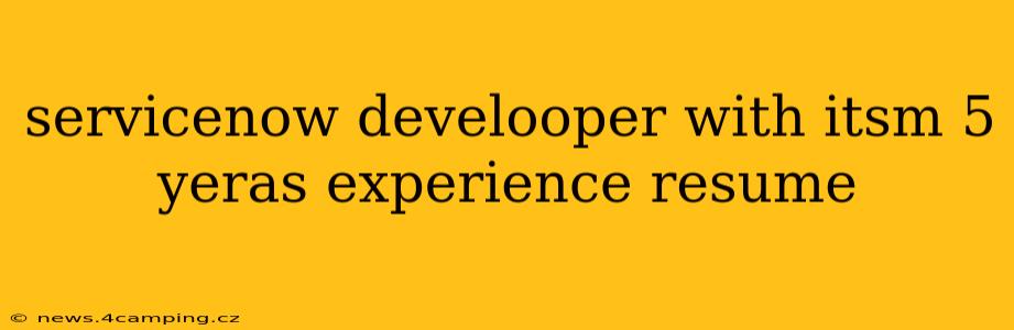 servicenow develooper with itsm 5 yeras experience resume