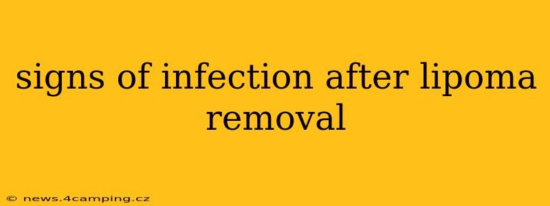 signs of infection after lipoma removal