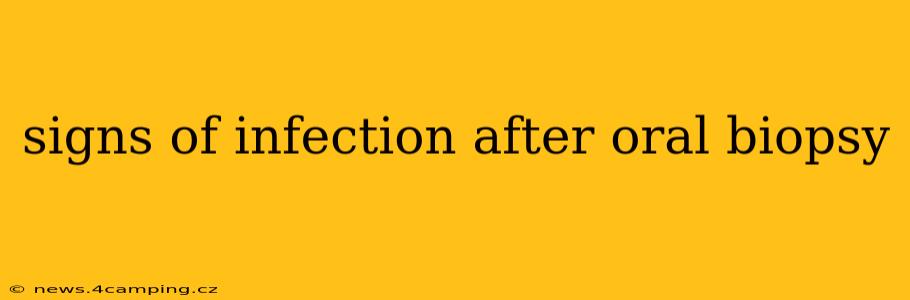 signs of infection after oral biopsy