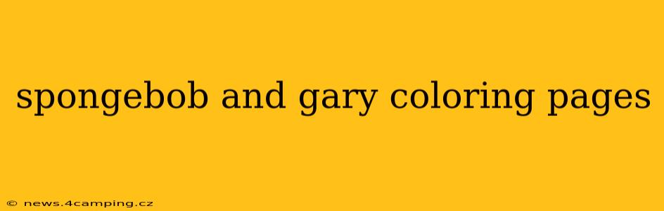 spongebob and gary coloring pages