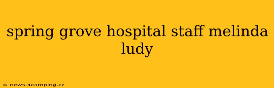 spring grove hospital staff melinda ludy