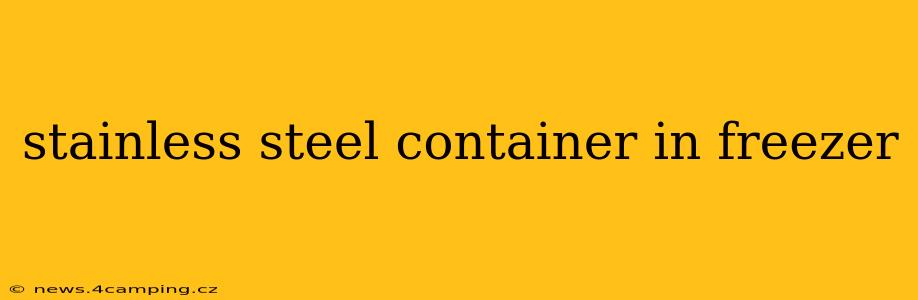 stainless steel container in freezer