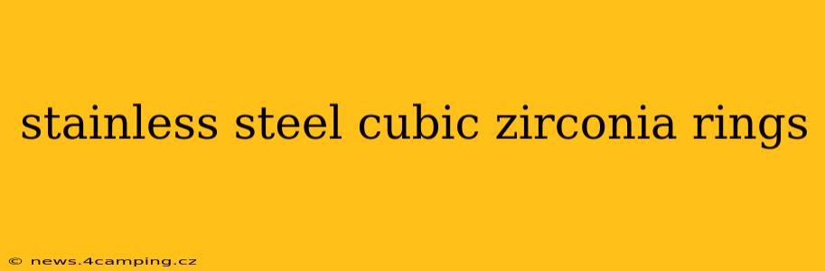 stainless steel cubic zirconia rings
