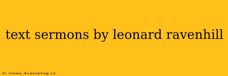 text sermons by leonard ravenhill
