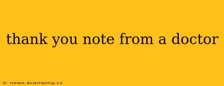 thank you note from a doctor