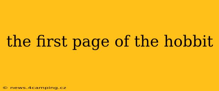 the first page of the hobbit