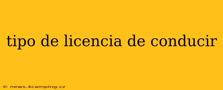 tipo de licencia de conducir