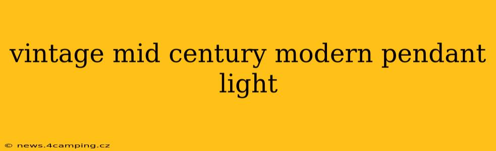 vintage mid century modern pendant light