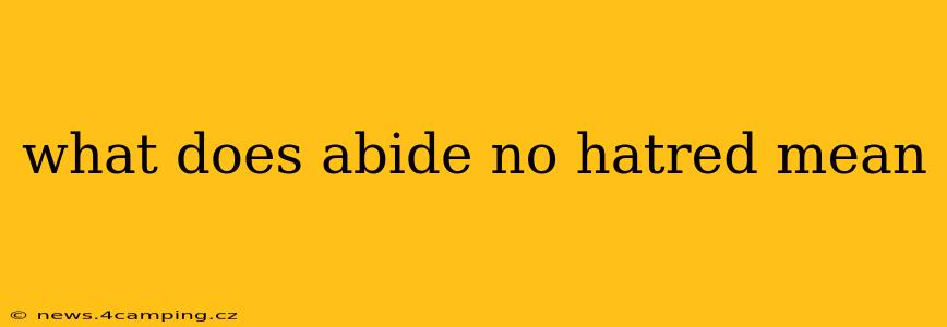 what does abide no hatred mean