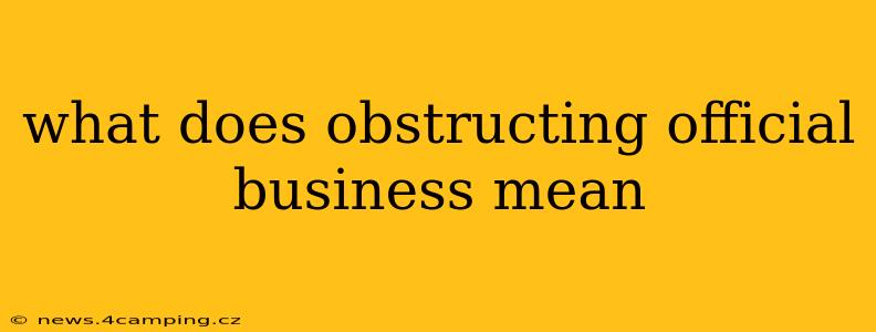 what does obstructing official business mean