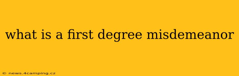 what is a first degree misdemeanor
