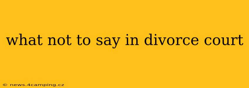 what not to say in divorce court