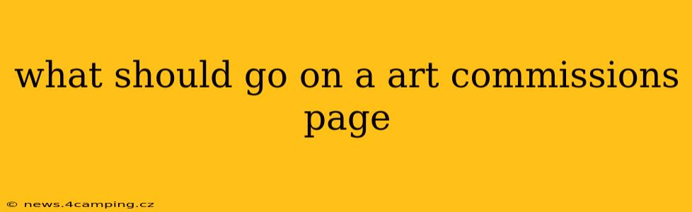 what should go on a art commissions page