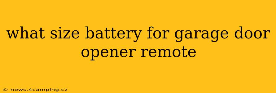 what size battery for garage door opener remote