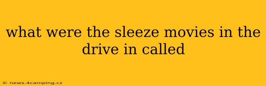 what were the sleeze movies in the drive in called