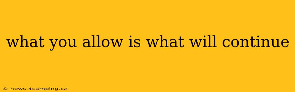 what you allow is what will continue