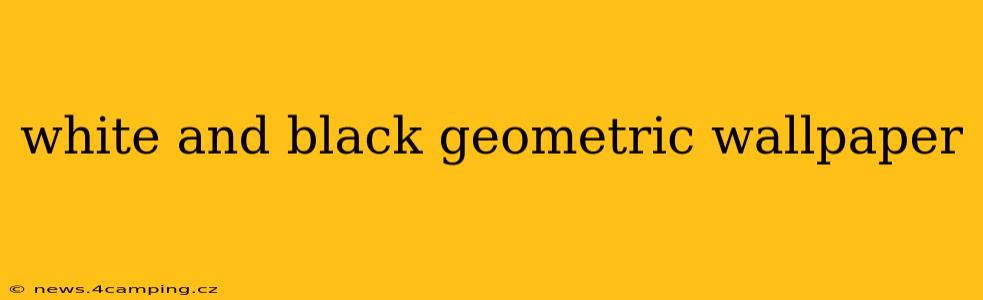 white and black geometric wallpaper