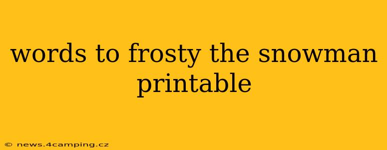 words to frosty the snowman printable